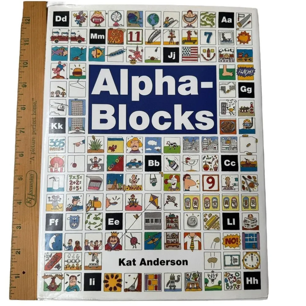 VTG Alpha-Blocks by Kat Anderson‎ 1993 1st Printing Kids Book ABC's - Signed